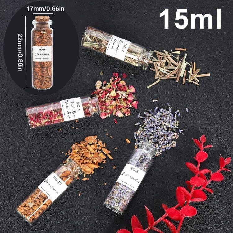Witchcraft Supplies Herbs and Flowers Kit – 24 Pieces of Natural Dried Herbs Set