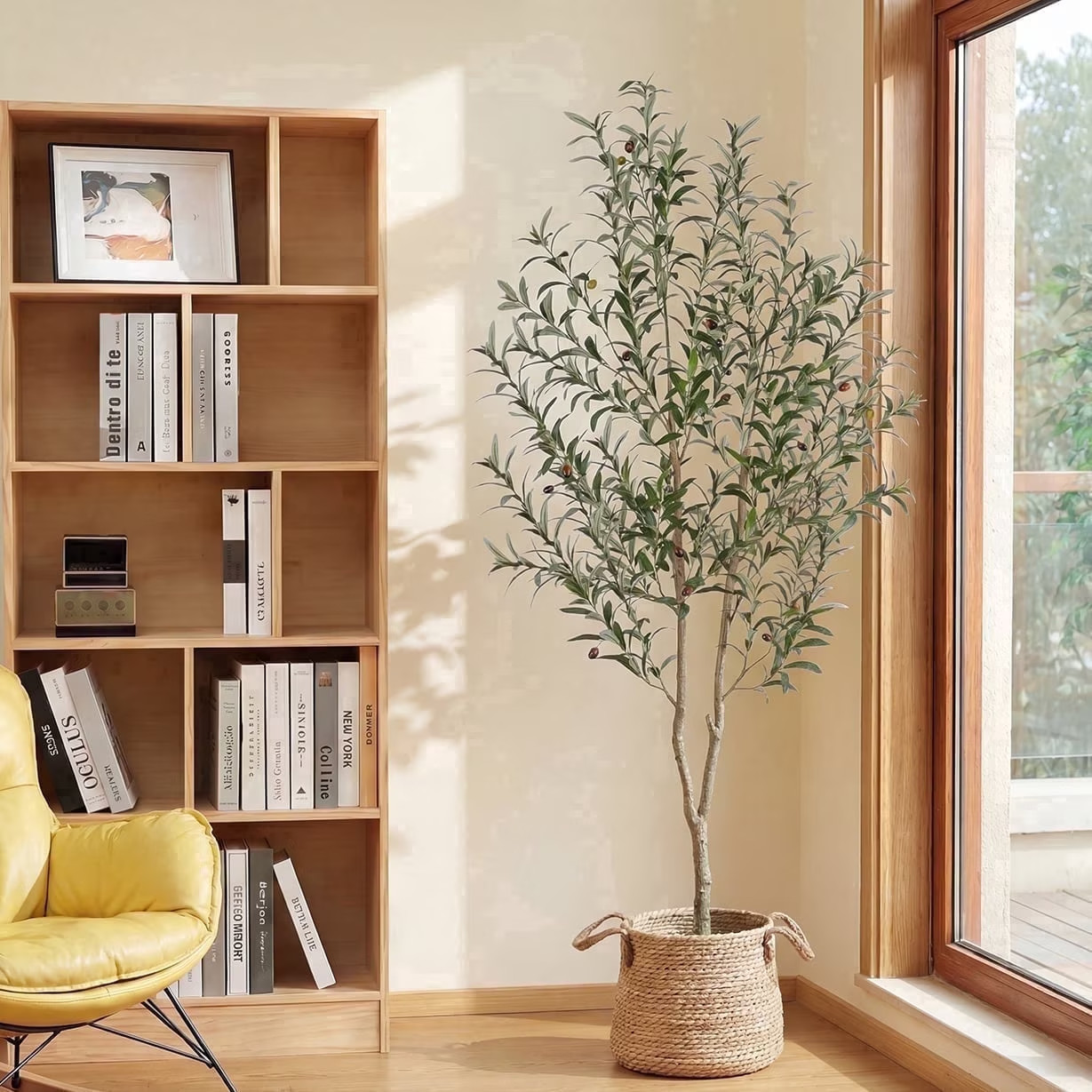 Artificial Olive Tree 6FT 7FT Fake Faux Plant Black Pot Indoor Home Office Decor