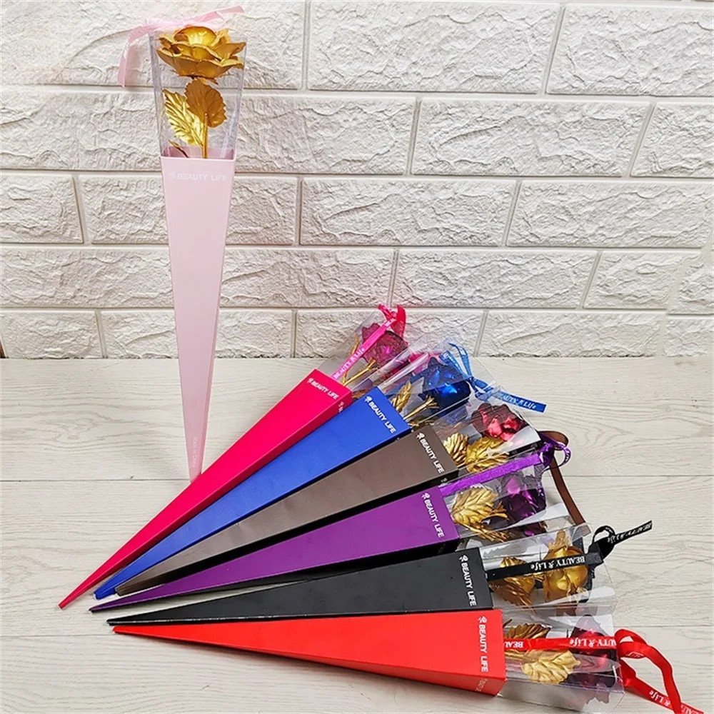 24K Eternal Rose Artificial Flowers Foil Plated Gold Rose Wedding Valentine’S Da