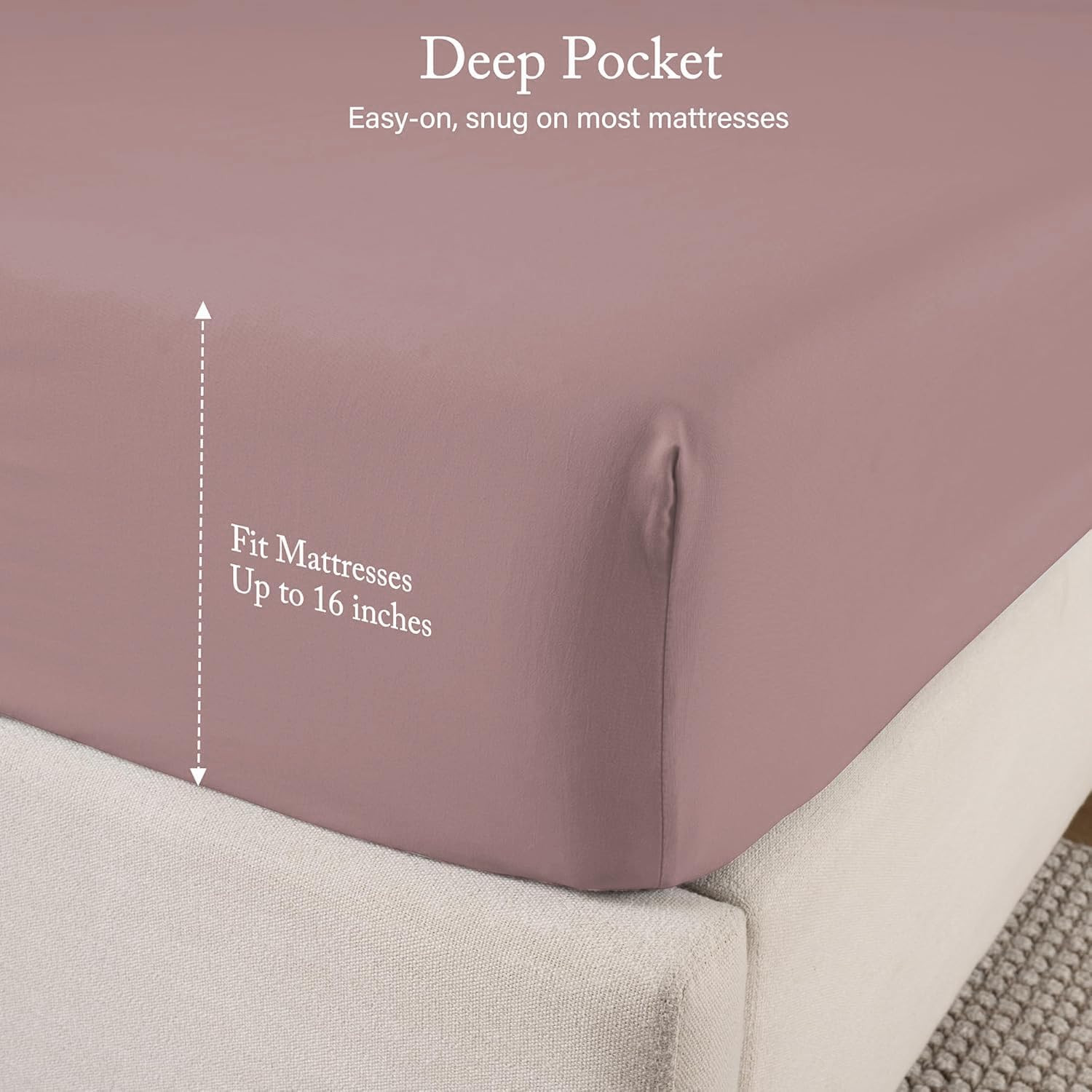 Queen Sheet Set, Pre-Washed Cotton-Like Brushed Microfiber, 4 Pcs Super Soft Bre