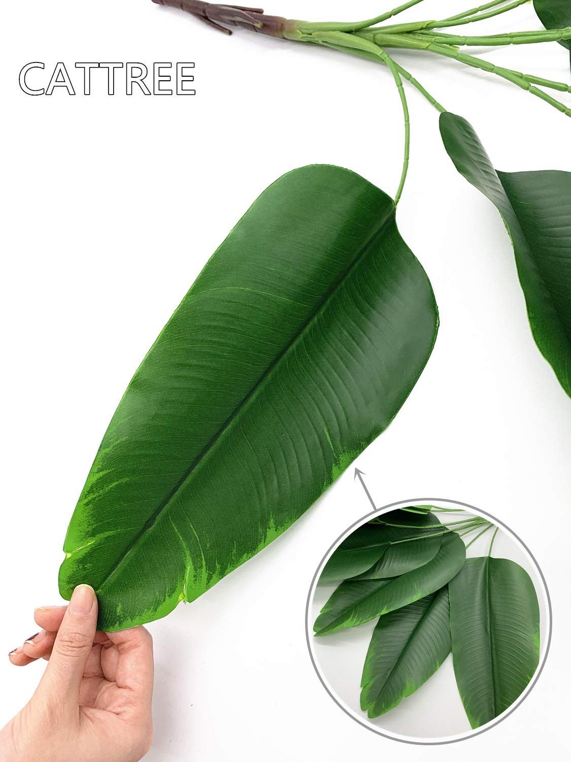 33 inch Tall Artificial Banana Tree, 9 Branches with Brown Leaves, UV Resista…