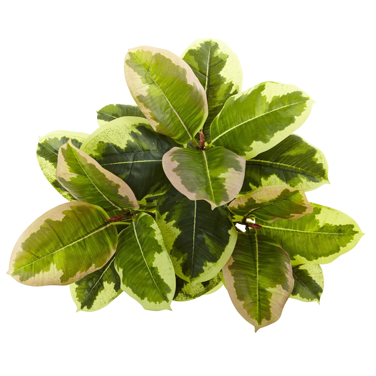 Nearly Natural 23″ Rubber Leaf Artificial Plant (Real Touch) (Set of 3) in Green