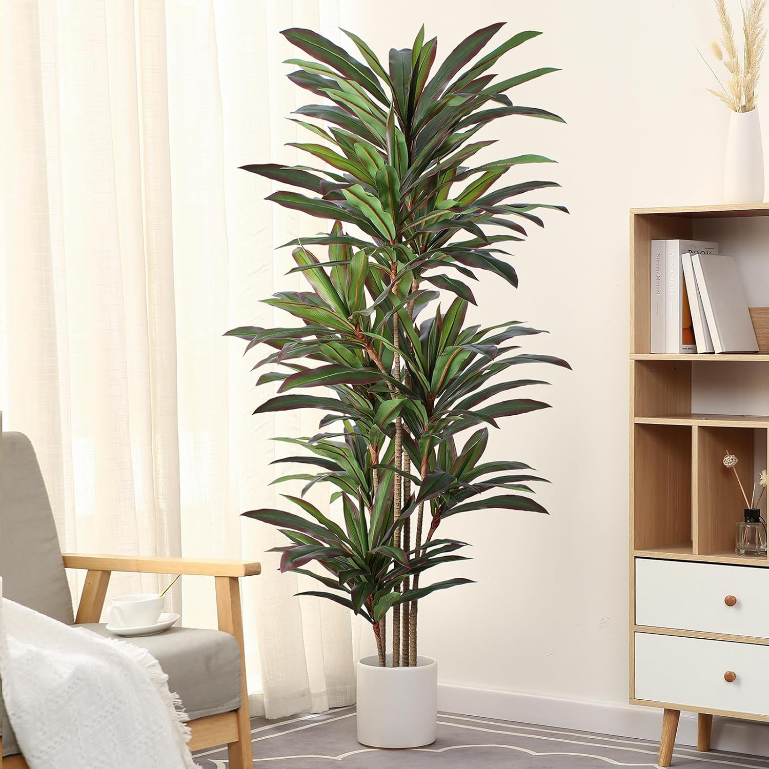 6Ft Dracaena Red Yucca Artificial Plant – Realistic Faux Tree for Home Decor