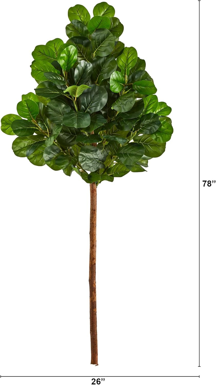 6.5Ft. Artificial Fiddle Leaf Tree – Lifelike Home Decor, No Pot Included