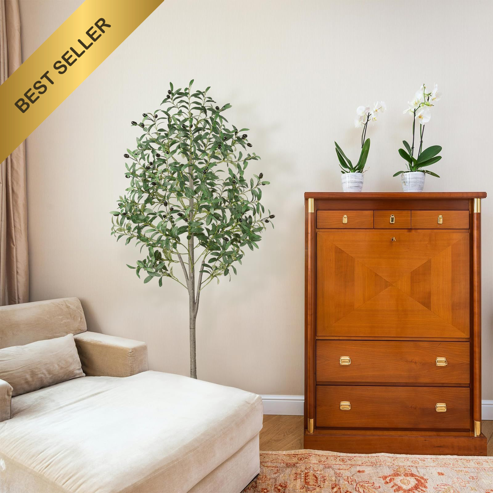 Freyalife Artificial Olive Tree 5FT Indoor Faux Tall Potted Plant Home Decor