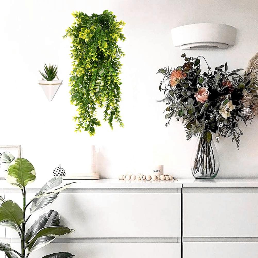 Artificial Hanging Plants, Fake Vines Decoration Plastic Leaves Faux Ivy Foli…