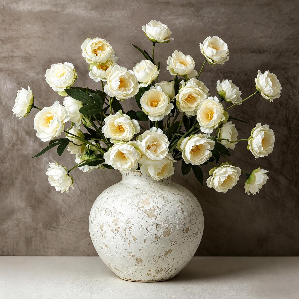Faux Silk Peony Artificial Flowers for Vase, 6PCS Long Stem Fake Peonies with…