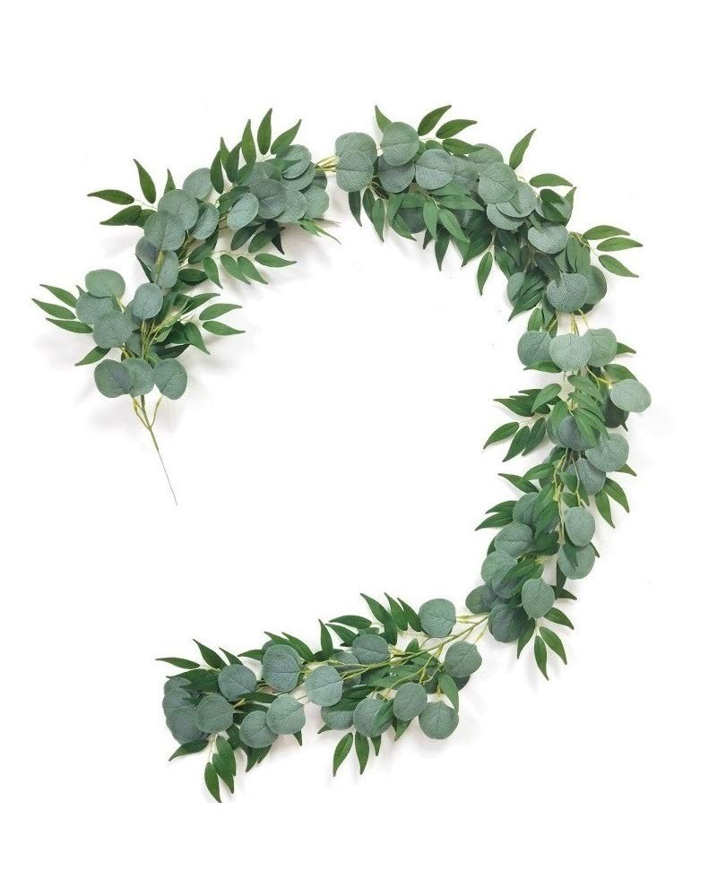 2 Pack Artificial Eucalyptus Willow Vines Garland, 3 Feet Faux Eucalyptus and…