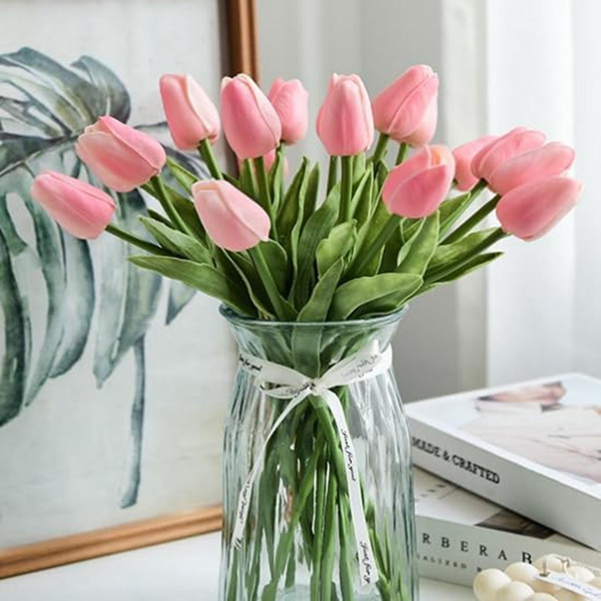 10Pcs Artificial Tulip Flowers Real Touch Bouquet DIY Wedding Home Decor!