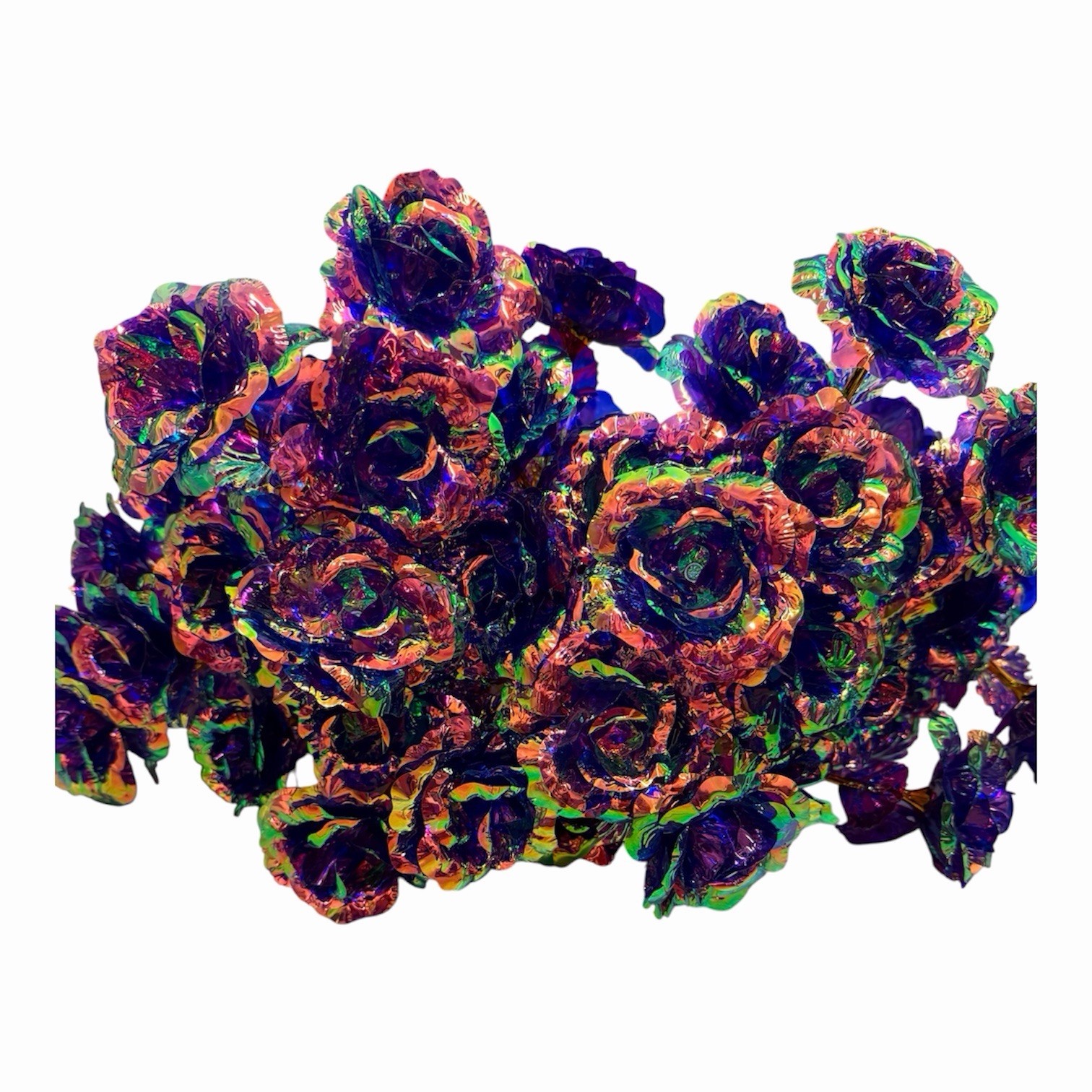 47 Pcs Multicolor Galaxy Rose Flowers with Stems Wedding Decor 9in