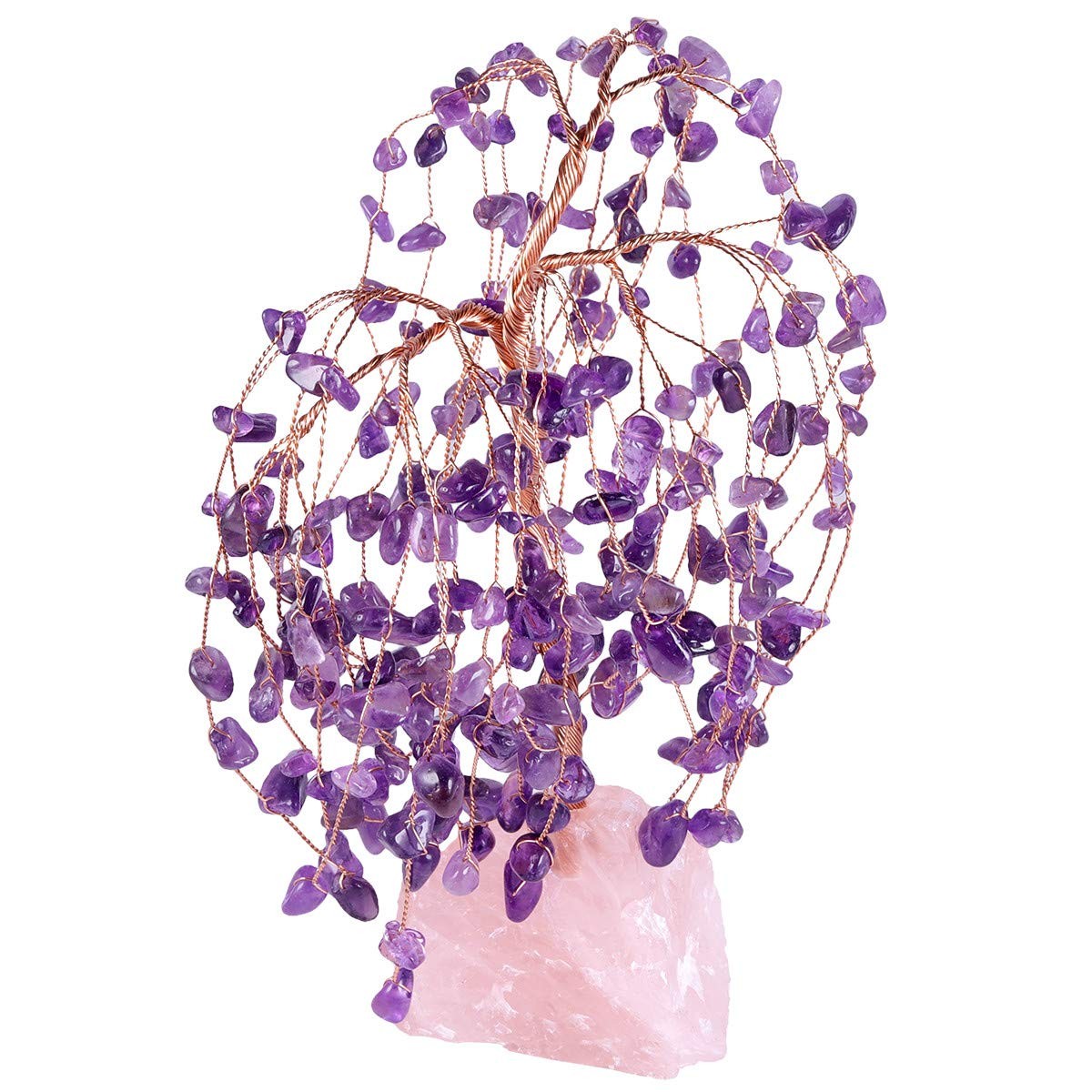 Amethyst Crystal Tree Of Life Rose Quartz Base Money Tree Decor 66.7 Inch
