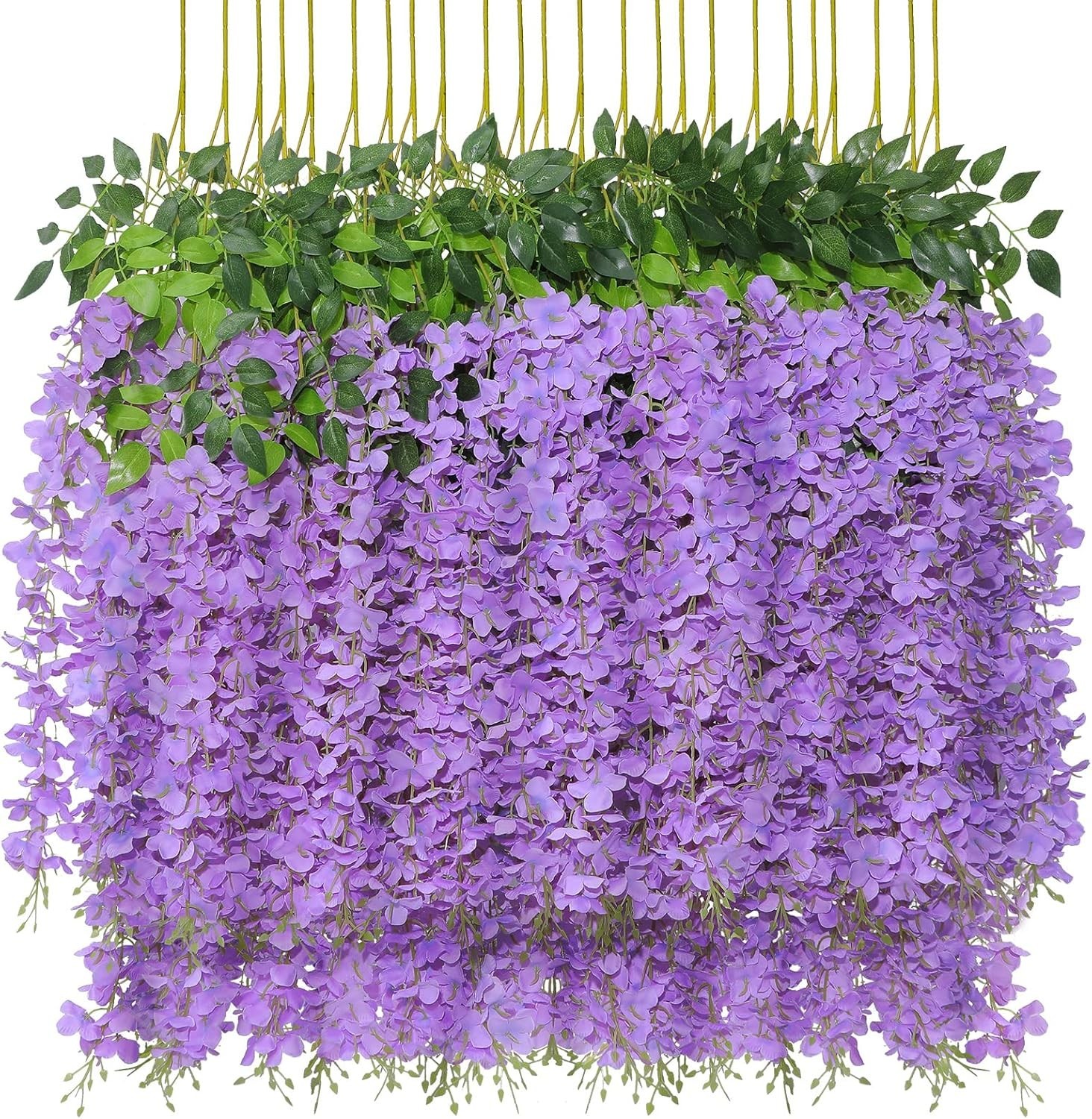 Vibrant Purple 24-Piece Wisteria Flower Vine – Stunning Indoor & Outdoor Decor