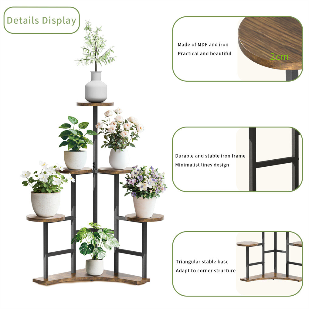 4 Tiers Indoor Corner Plant Stand Plant Rack Organizer 43in Height Plant Holder