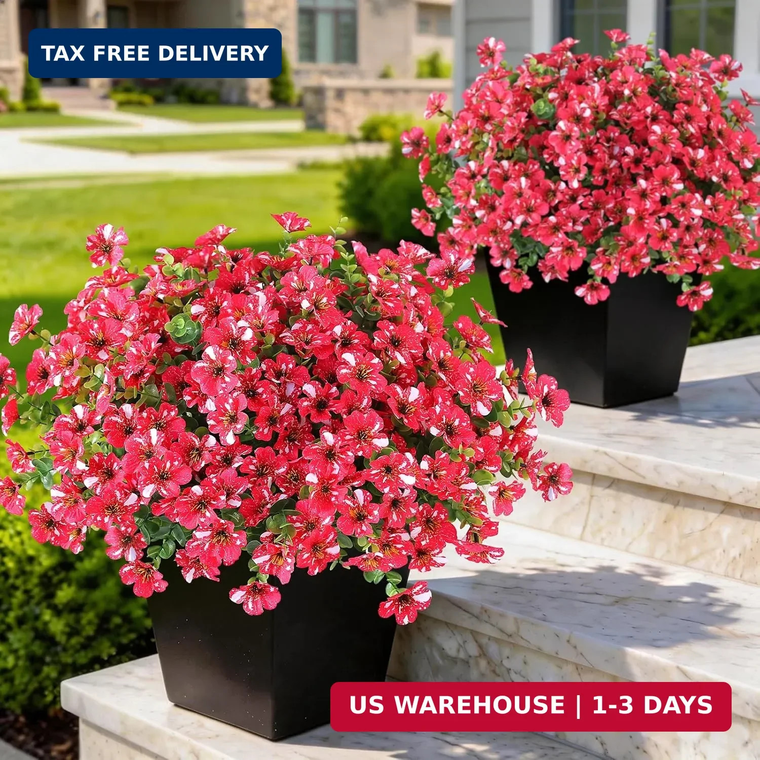 GLIDLION 12 Bundles Artificial Morning Glory & Eucalyptus for Outdoor, Realistic