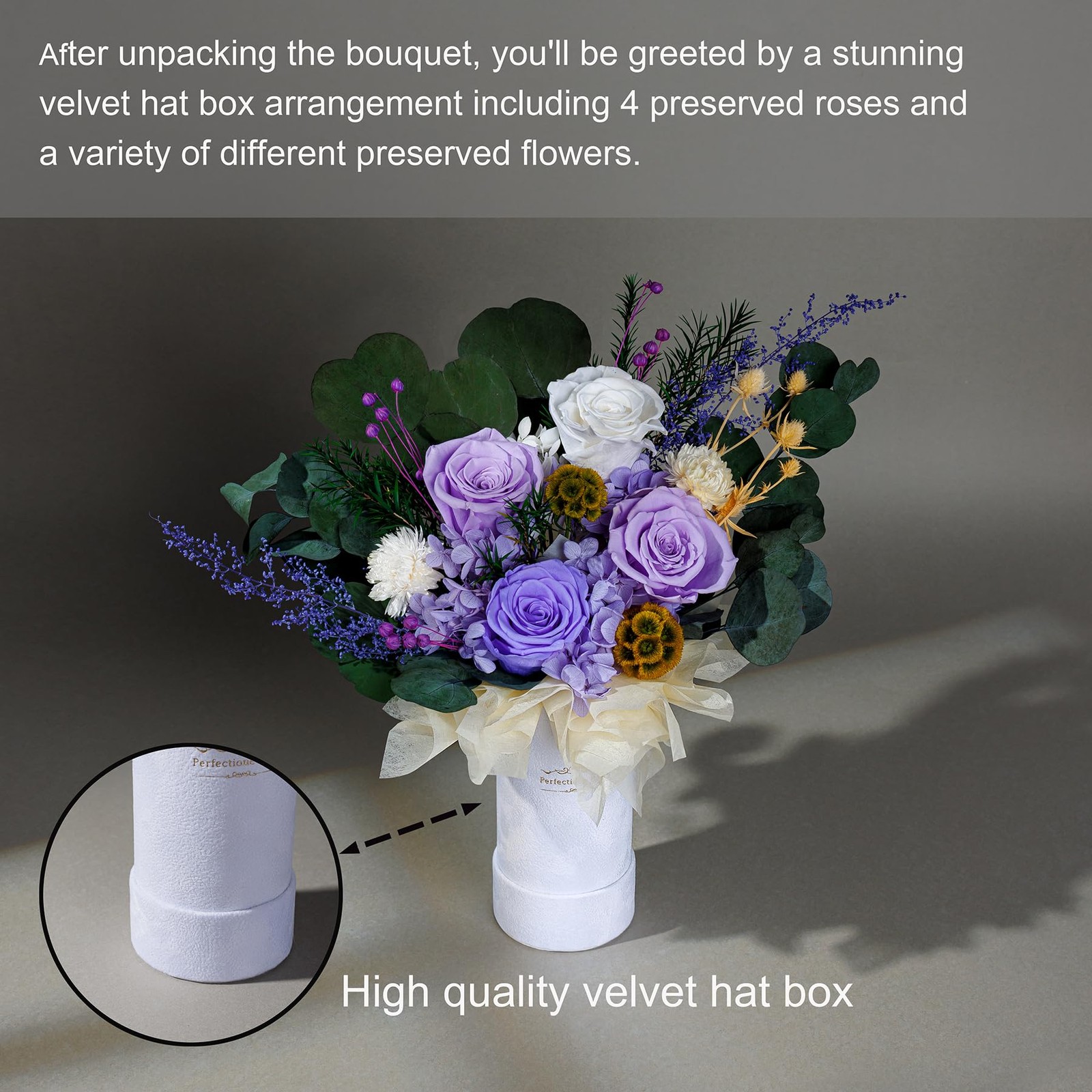 4 Roses Mixed Bouquet for Mother’s Day, Flowers for Delivery, Preserved Flowe…