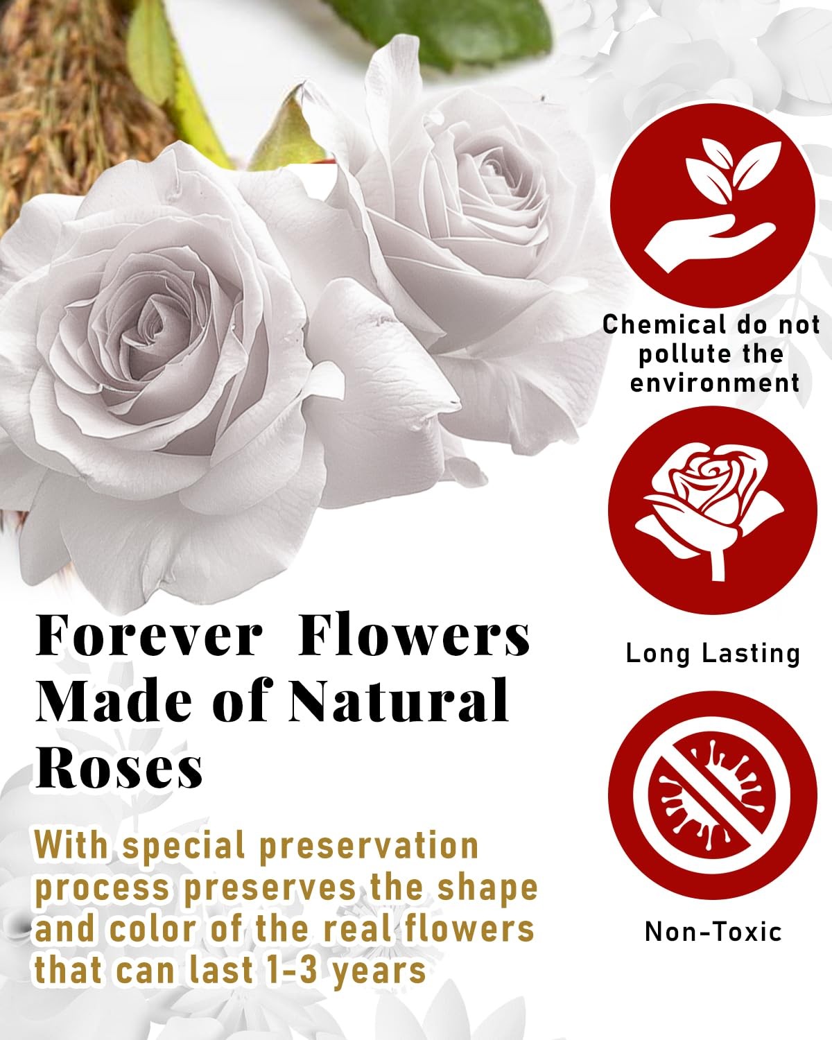 16 Flowers Forever Preserved Roses in Box, Preserved Flowers Womens Birthday …