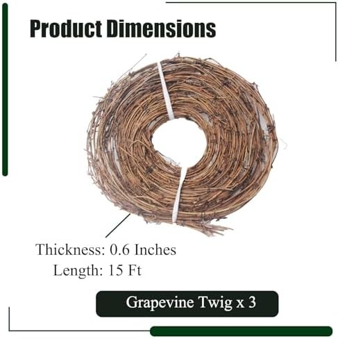 15 Feet Grapevine Garland DIY Crafts Natural Grapevine Twig Vines, 3 PCS Vines G