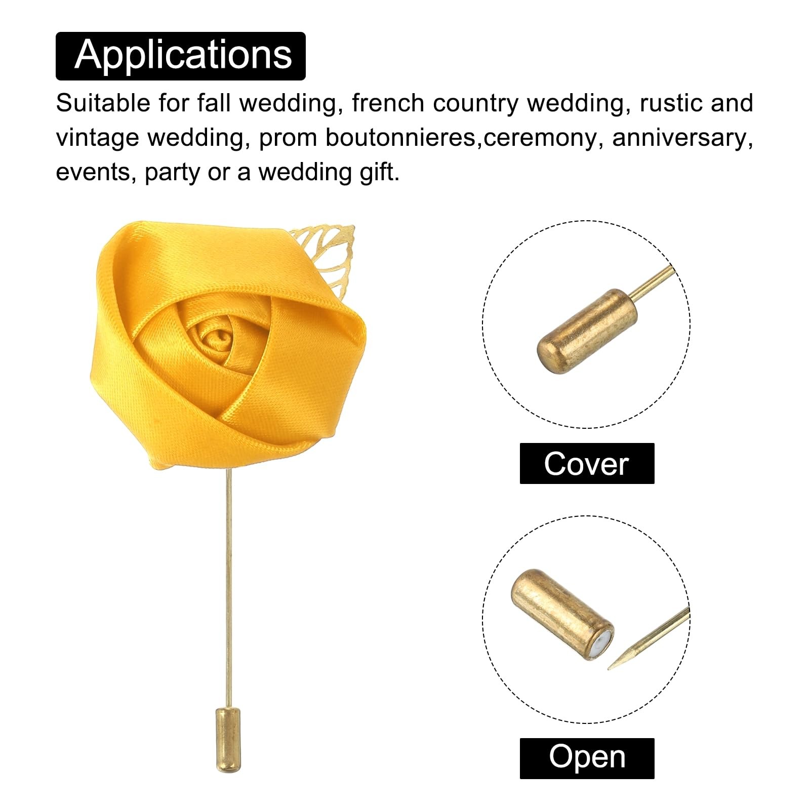 Groom Artificial Rose Boutonnieres Pins Men Wedding Ceremony Party Floral