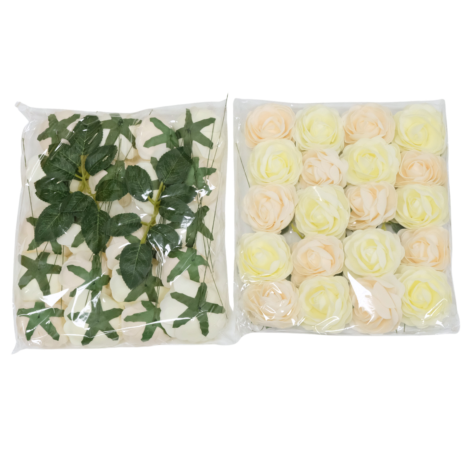 Tophouse Artificial Roses Cream and Ivory Lot of 40 Roses DIY Bouquets