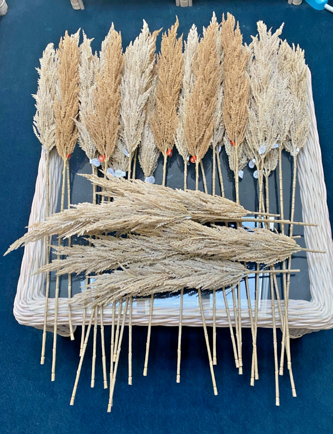Lot of 30 Faux Pampas Grass Stems Hobby Lobby Tan Brown 45″ Bulk Wedding DIY