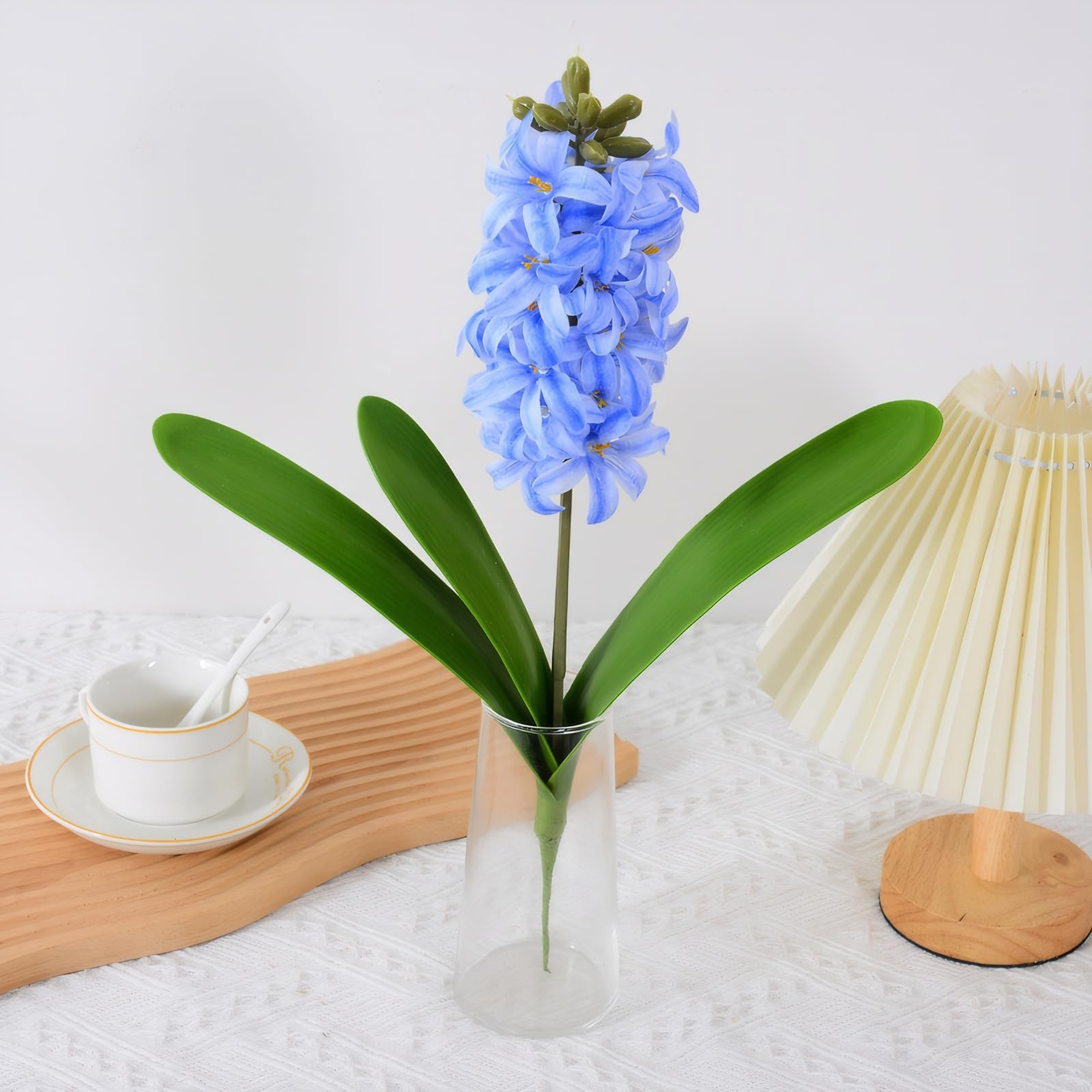 2pcs Artificial Hyacinth Hydrangea Flowers 16″ Real Touch Blue Fake Hyacinth …