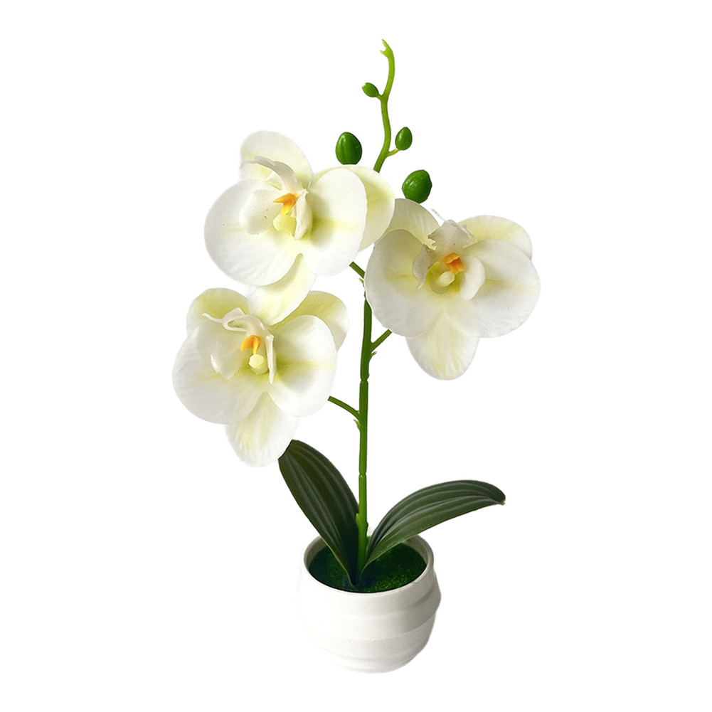 for Nordic Decor Fake Phalaenopsis Orchid in Pot 24cm Height Soft Silicone