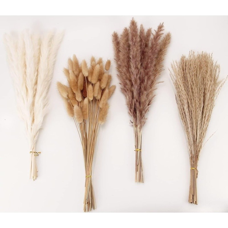 Natural Dried Pampas Grass Bouquet 100 Pieces Decor Home Wedding Events New