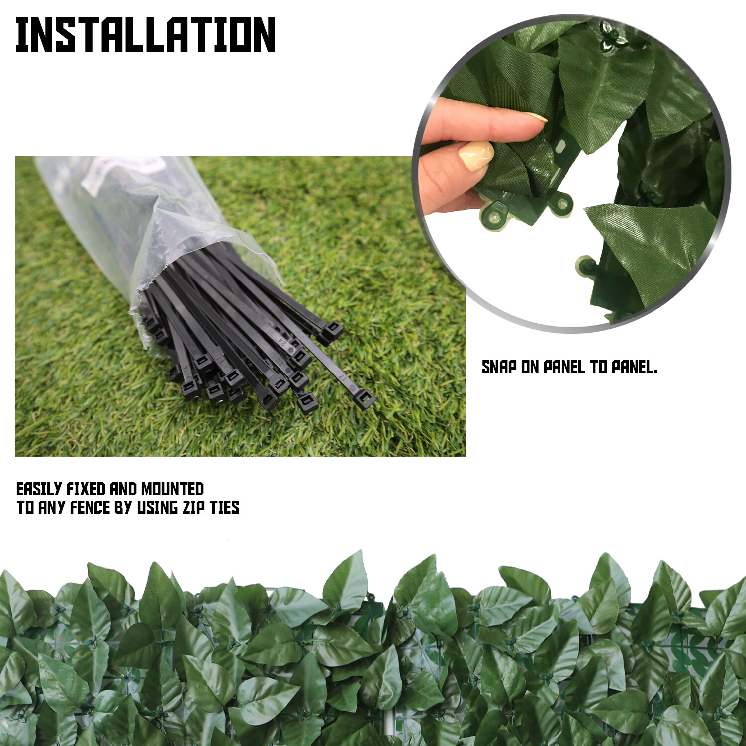 3/4/6ft Artificial Faux Laurel Leave Fence Roll Garden Wall Mat Home Decoration
