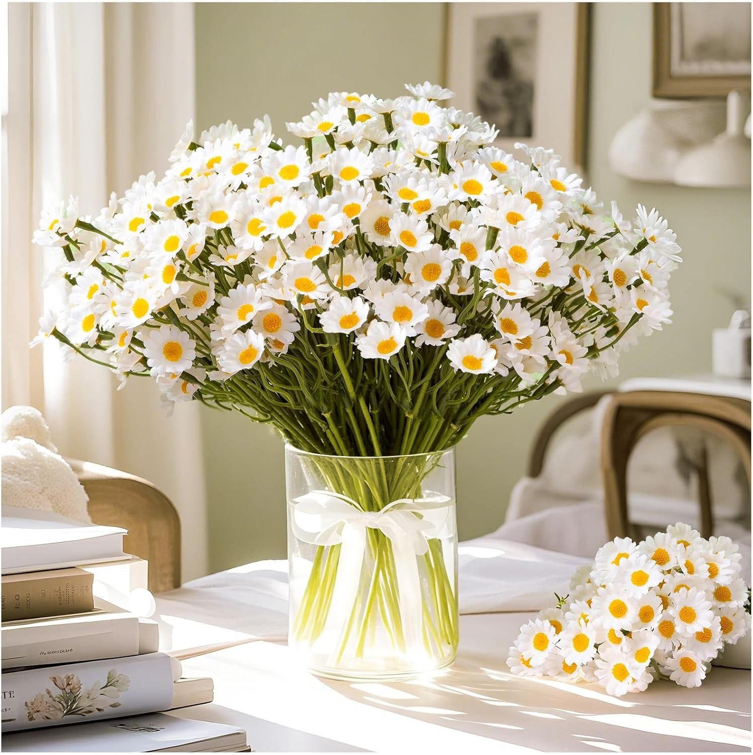 36Pcs Artificial White Daisy Flowers 6 Bundles 10 Inch Small Fake Daisies for…
