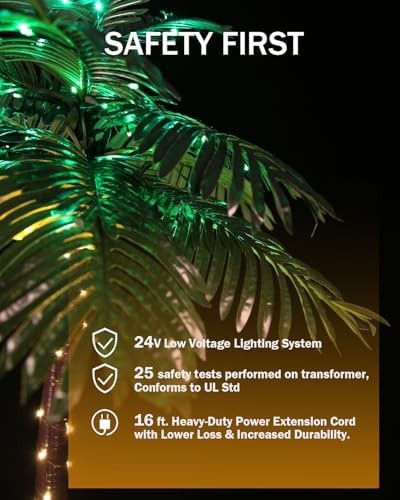 TYBEEU 5ft LED Palm Tree with 136 LEDs, Reinforced Version | Heavy-Duty Base …
