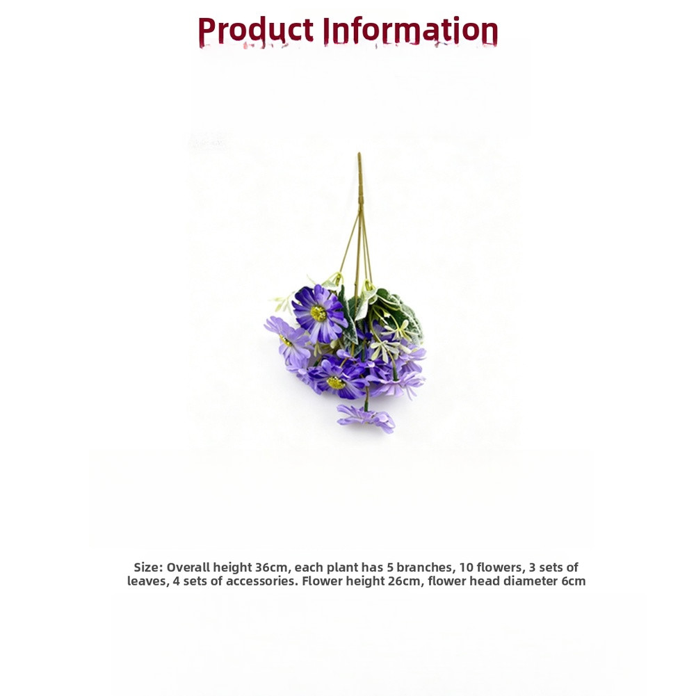 Chrysanthemum Artificial Flowers Set 10 Pieces 36cm Height for Home and Office