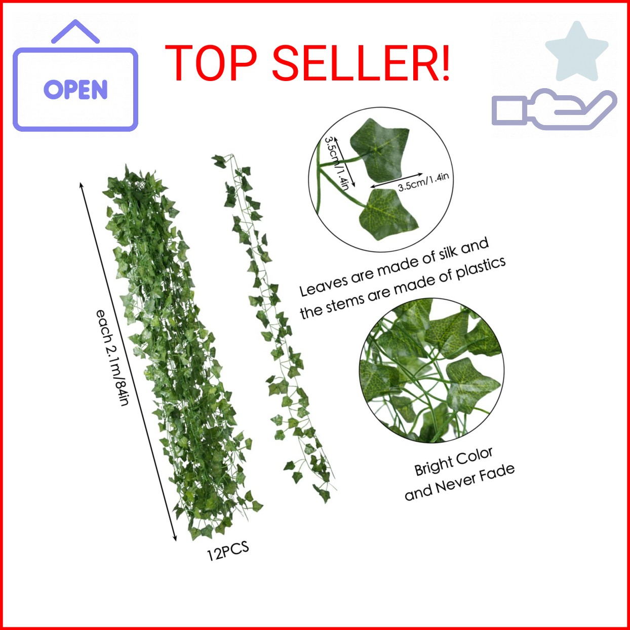 Freyalife Fake Vines for Room Decor(12 Pack 84 Feet) Aesthetic Artificial Plant