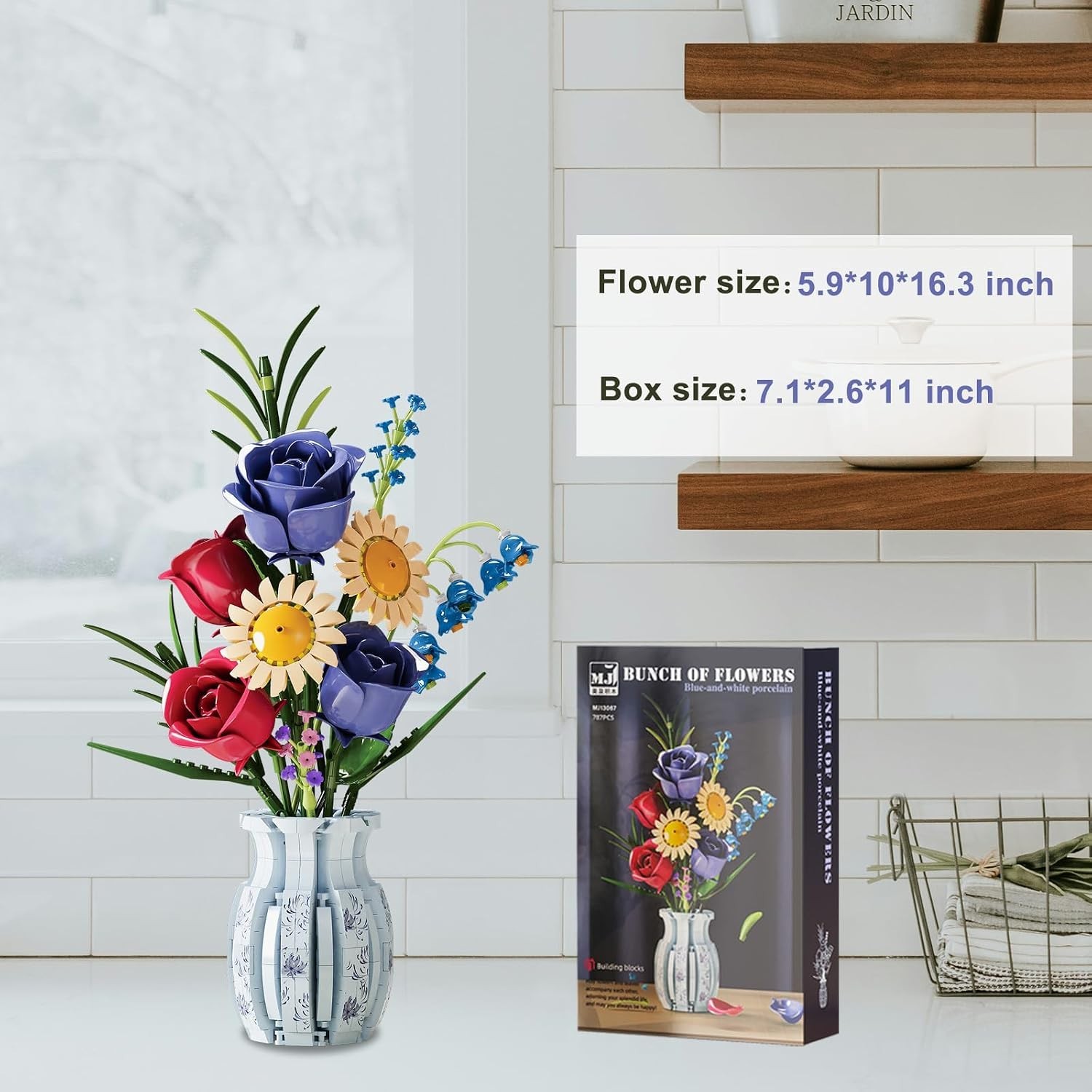 Elegant Roses Bouquet Building Set with 787 Pieces – Perfect for All Occasions
