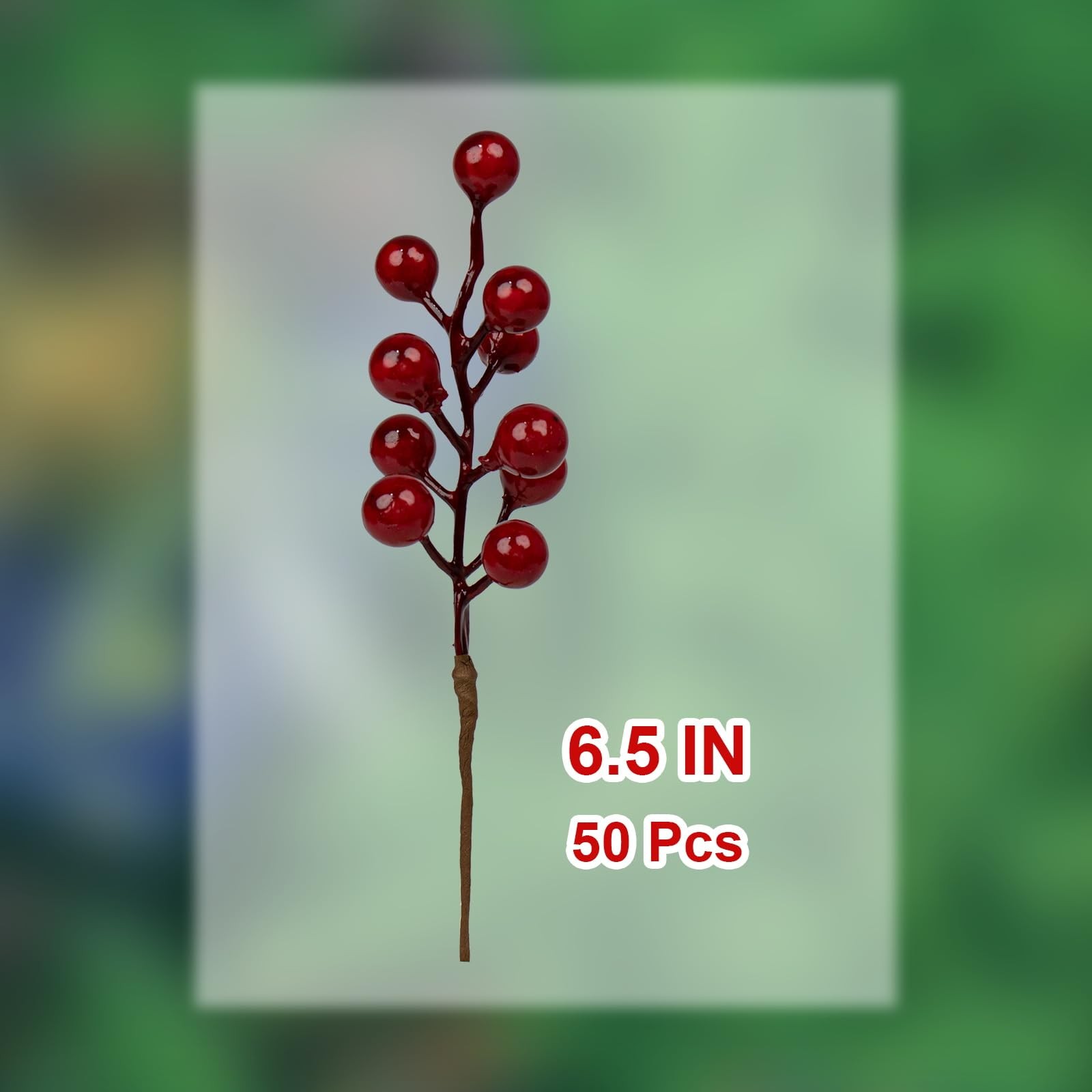 50 Pack Christmas Tree Decorations 6.5 Inch Artificial Berry Stems Red Berry …