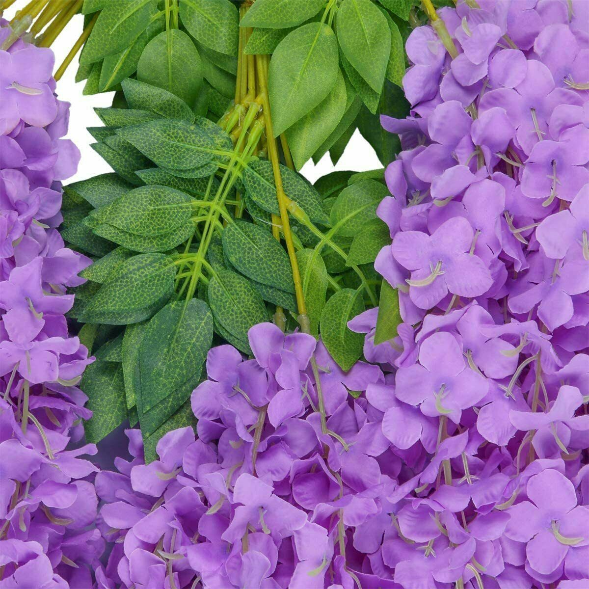 12× Purple 3.6Ft Artificial Wisteria Hanging Garland Flower Garden Wedding Decor