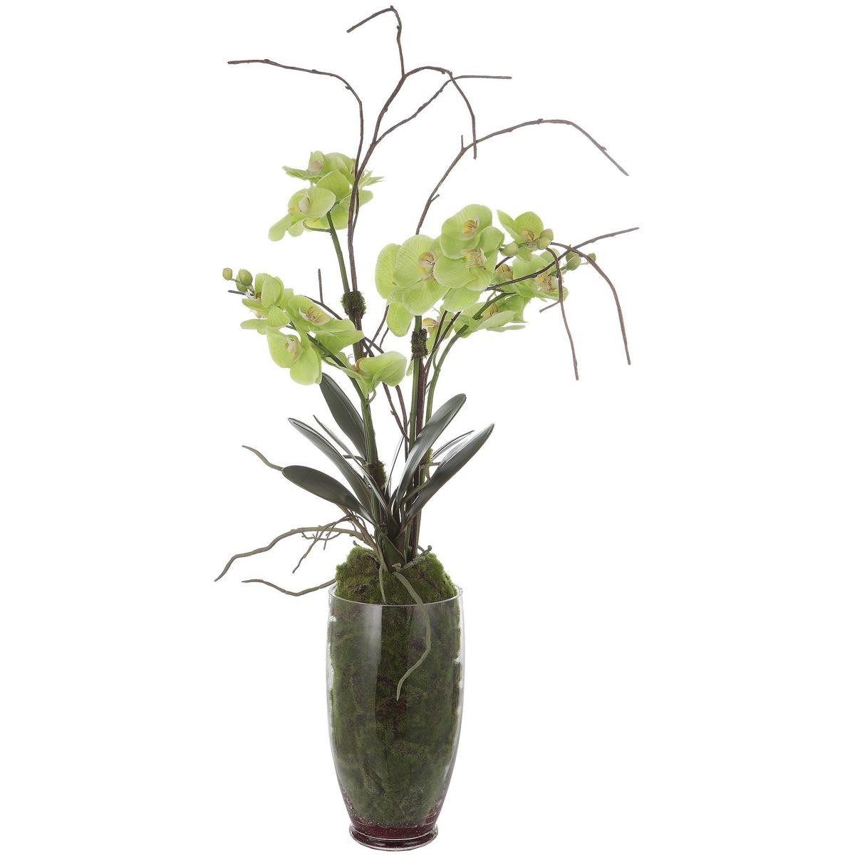 Uttermost 60199 Valdive Bright Green and Clear Glass Orchid