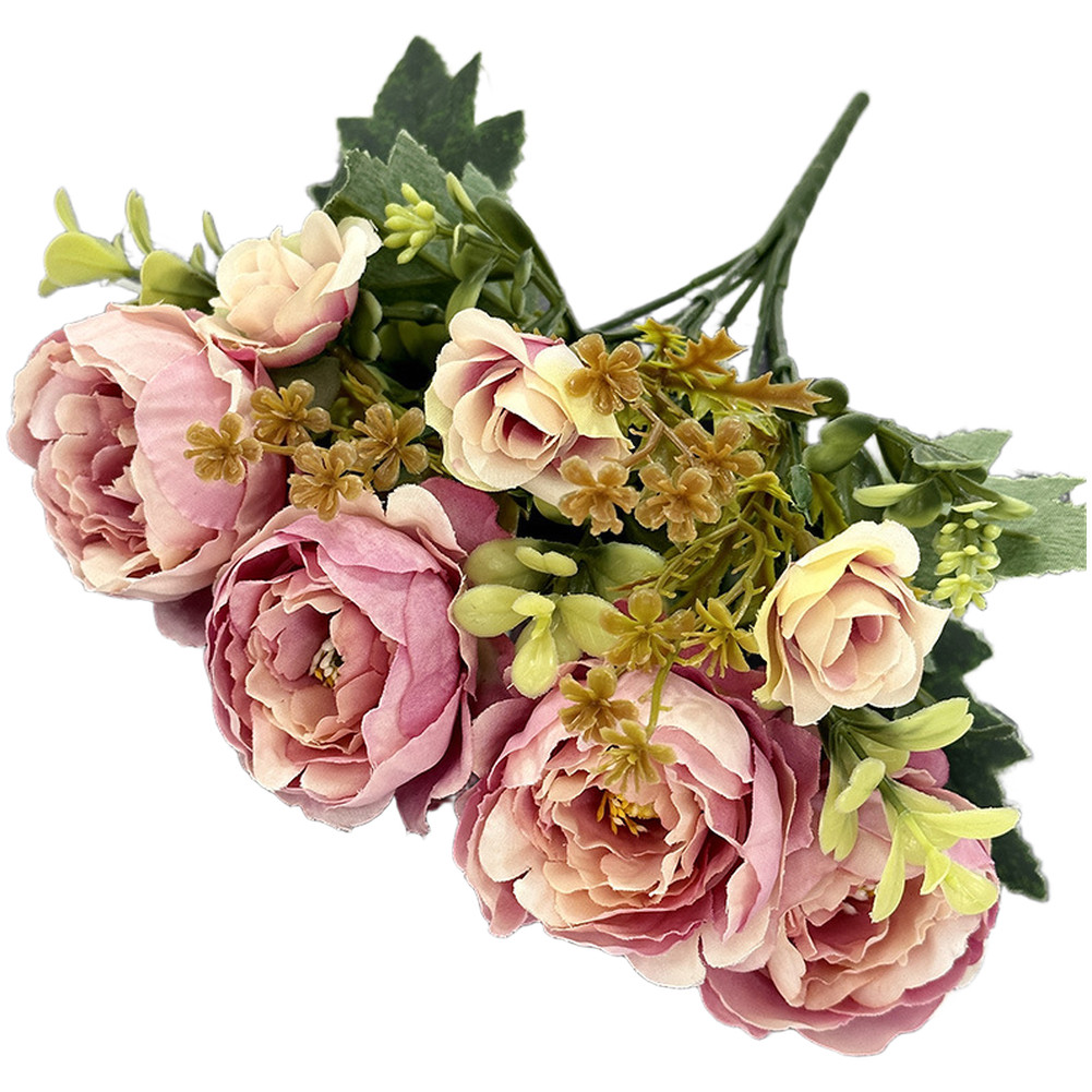 Photography Prop Flowers Silk Peony Flowers Flexible Wire Construction