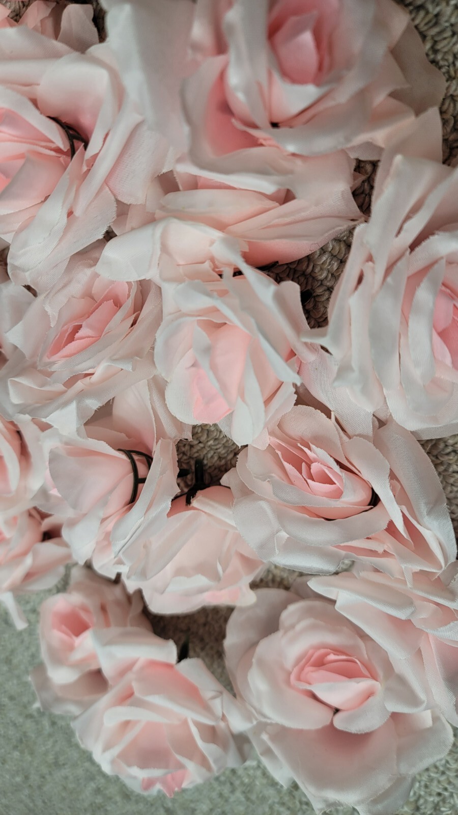 50 Pc Wreath Light Pink Rose Flowers Table Top Decor Wedding Decoration Tops NEW