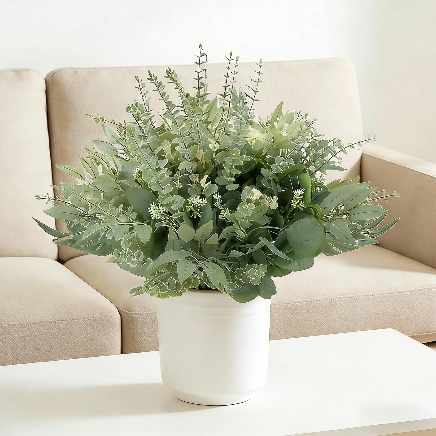 Realistic 130Pcs Artificial Eucalyptus Stems for Home Decor & Weddings
