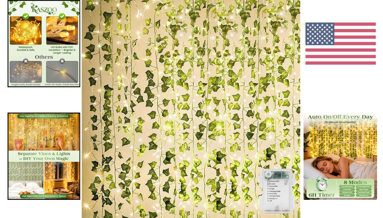 Energy Efficient 84Ft Ivy Garland with 80 LEDs – Waterproof Party Decoration