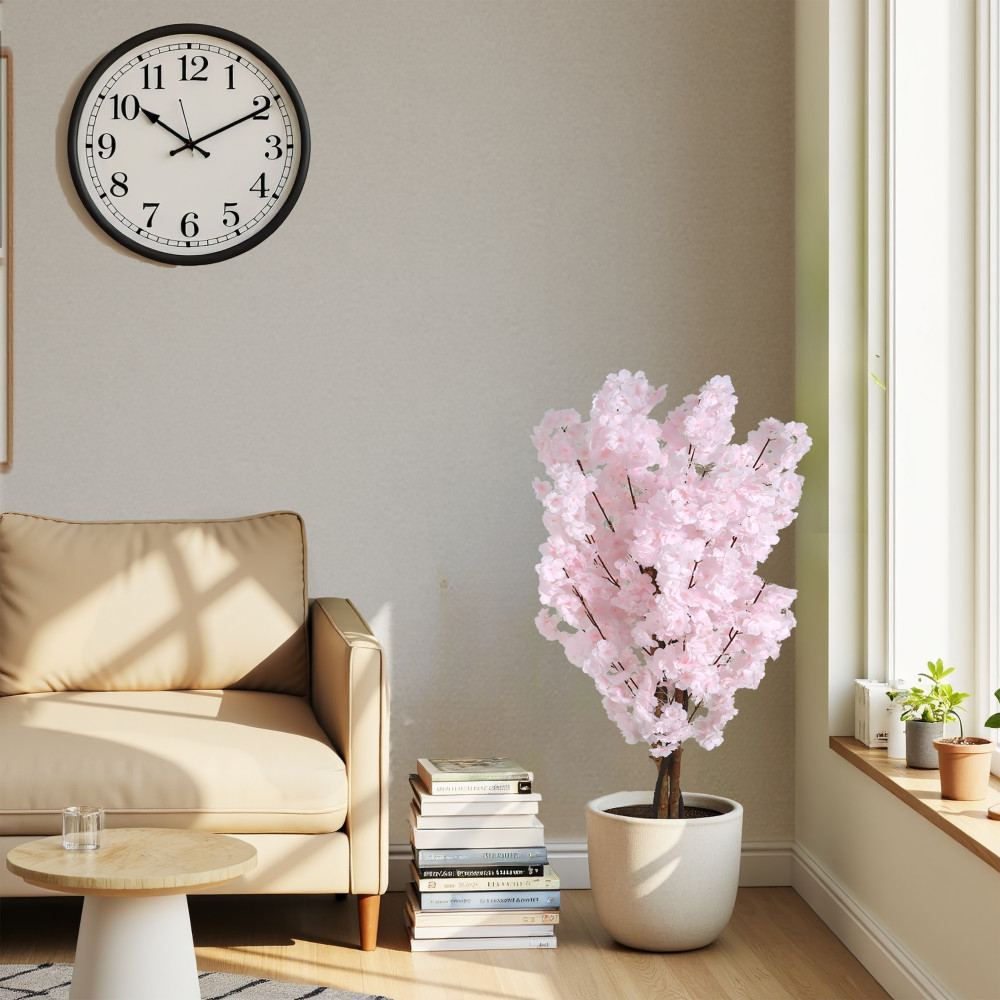 43″ Artificial Cherry Blossom Tree with Black Plastic Pot