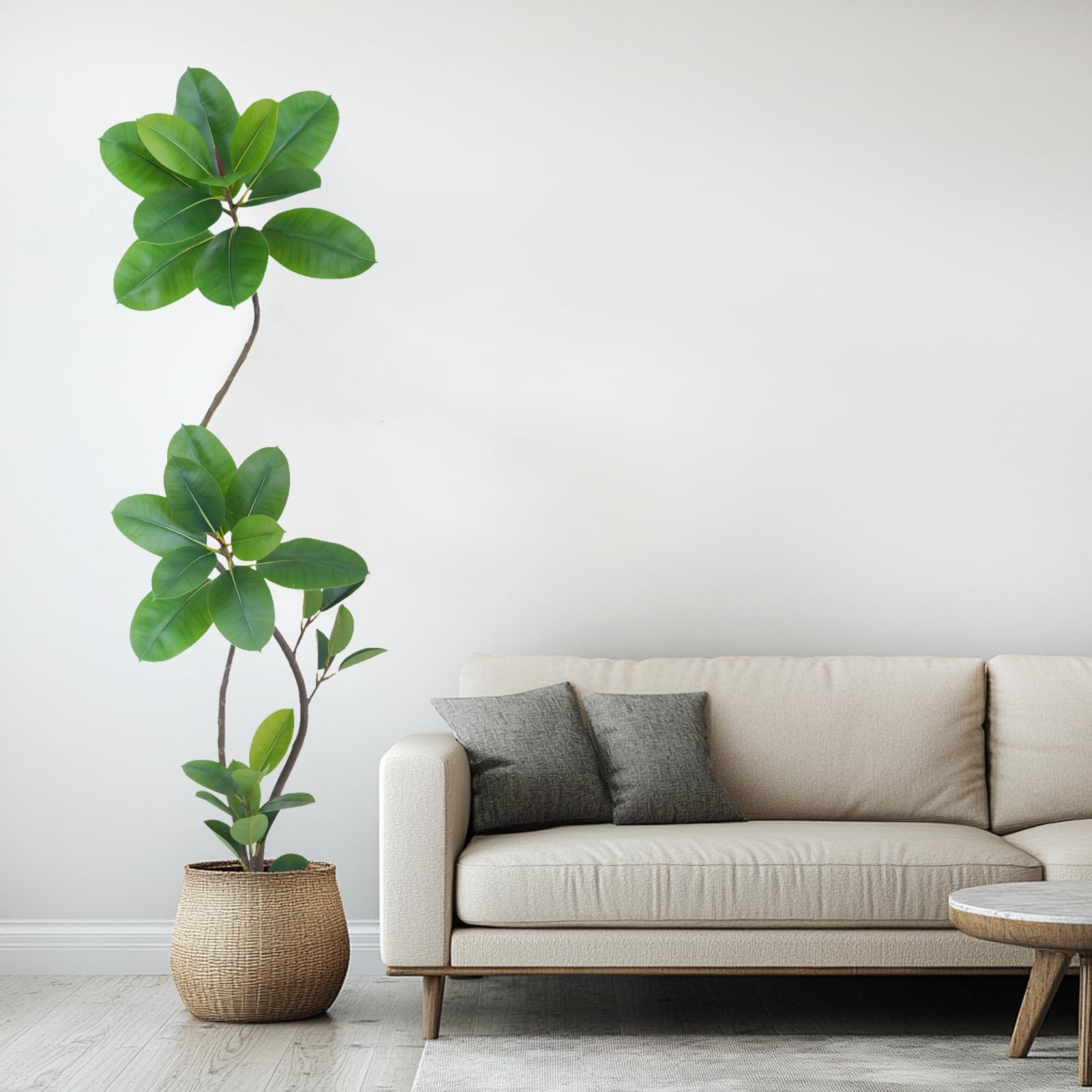 Artificial Green Rubber Tree 6FT