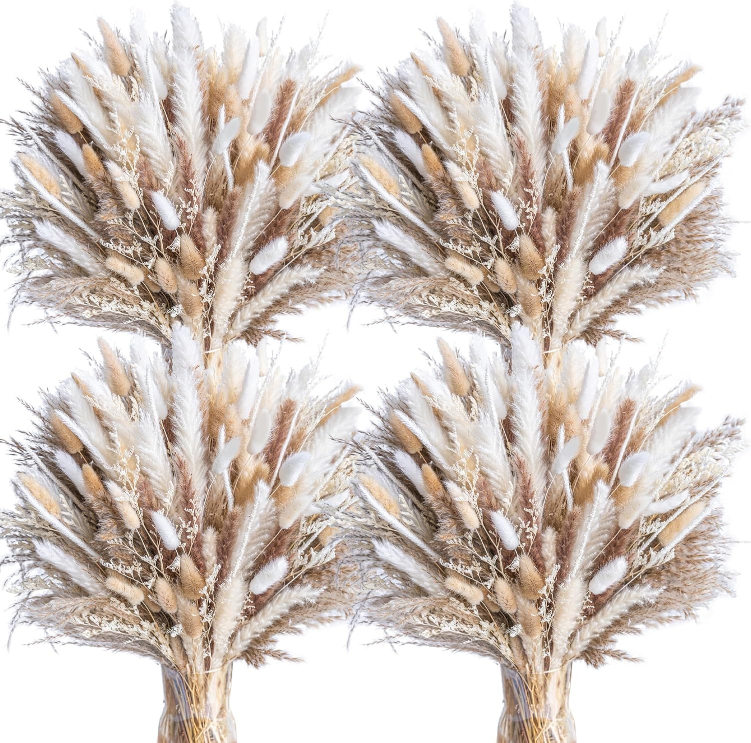 96PCS Natural Dried Pampas Grass Boho Home Decor Bouquet Phragmites Dried
