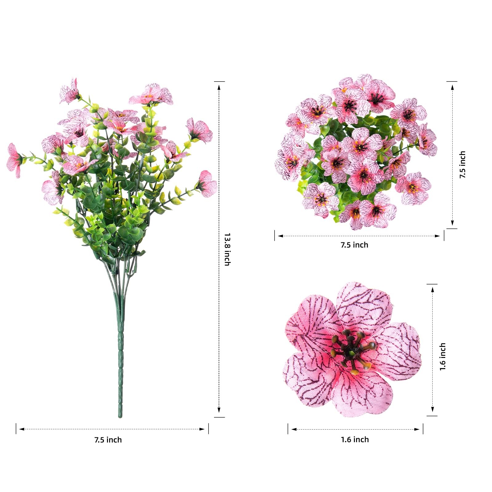 HyeFlora Artificial Flowers for Outdoor Indoor Garden Home Decoration, Faux F…