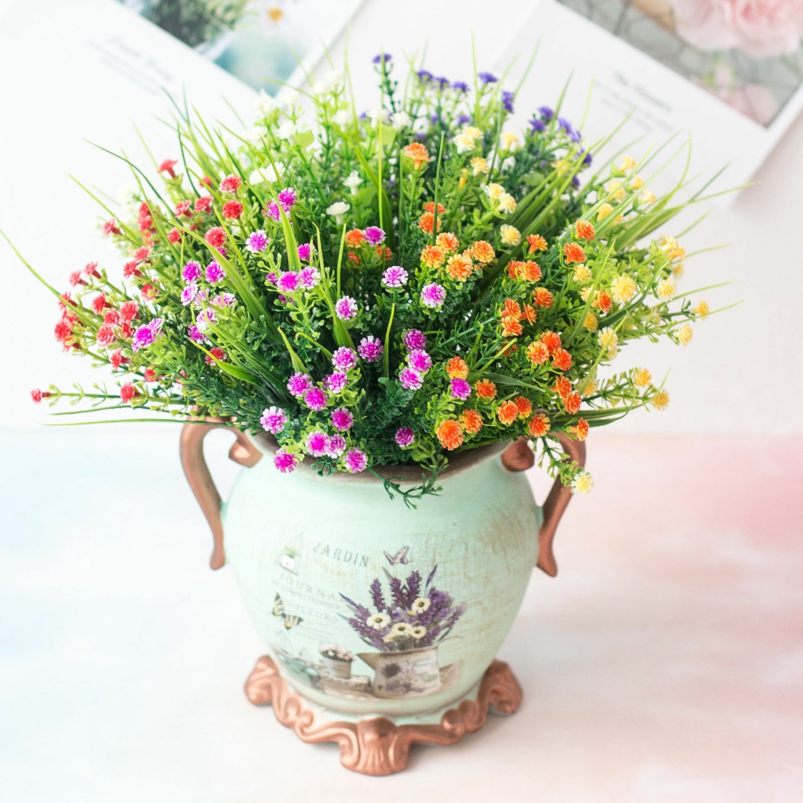 US Artificial Flowers Fake Plant Outdoor Floral Greenery Grass BUY 2 GET 2 FREE