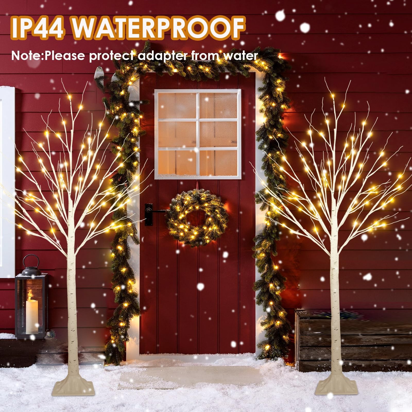 2-Pack 4FT Lighted Birch Trees (Higher Size & Floor Standing), 96 LED Twinkli…