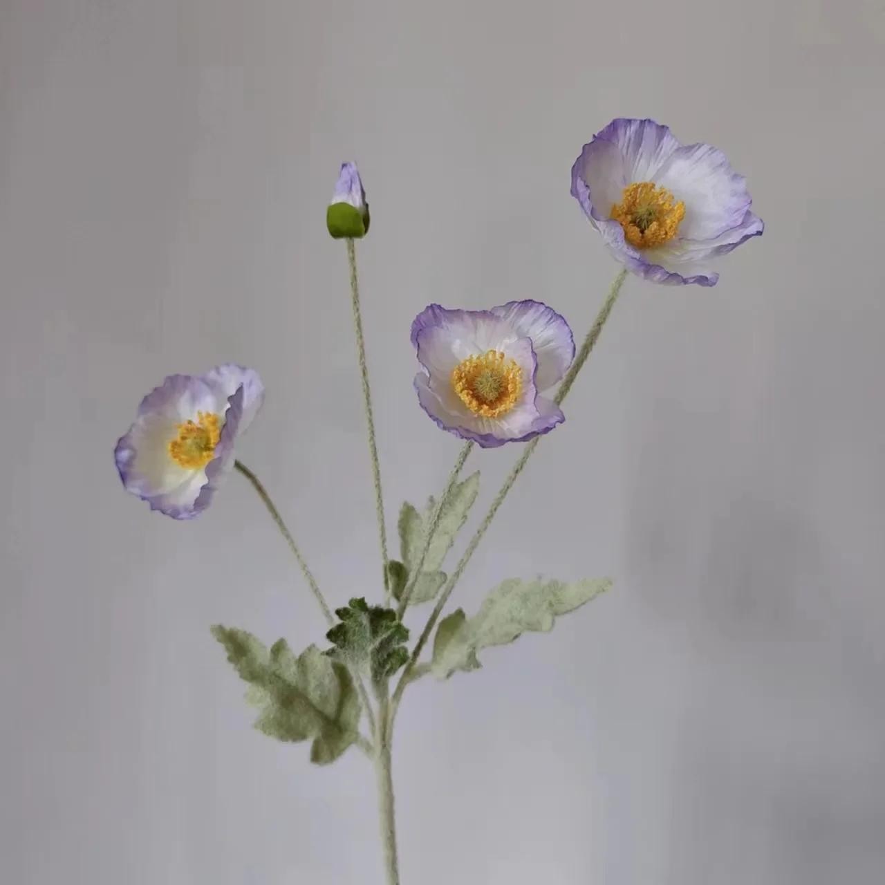 Artificial Silk Poppy Flowers Long Stem Wedding Party Home Decor Bouquet