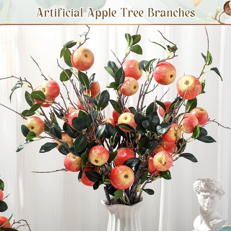 Artificial Apple Branches 10 Pack Faux Fruit Home Decor Floral Arrangements New