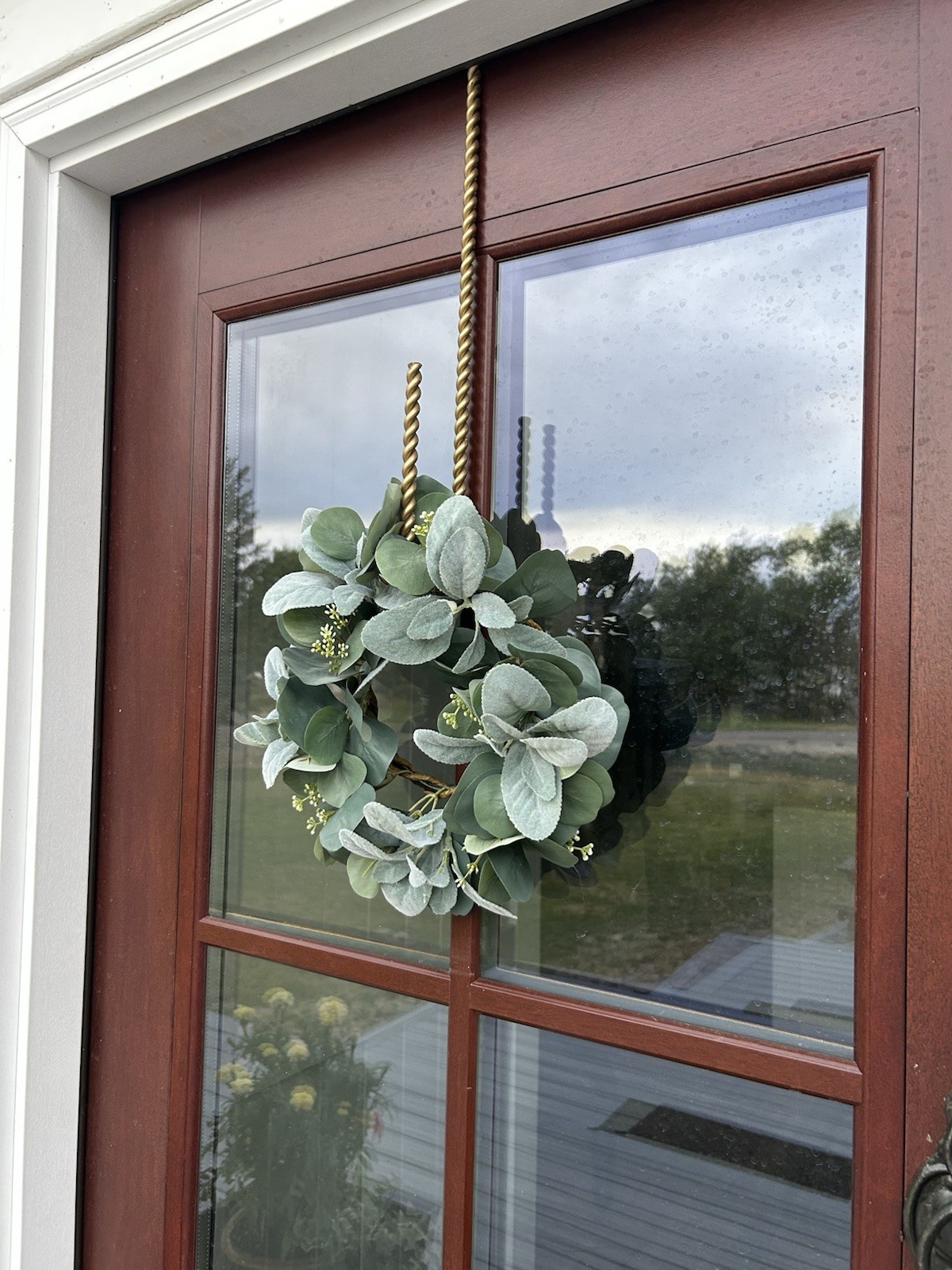 Hobby Lobby Wreath Faux Lambs Ear and Eucalyptus & White Berries 14″