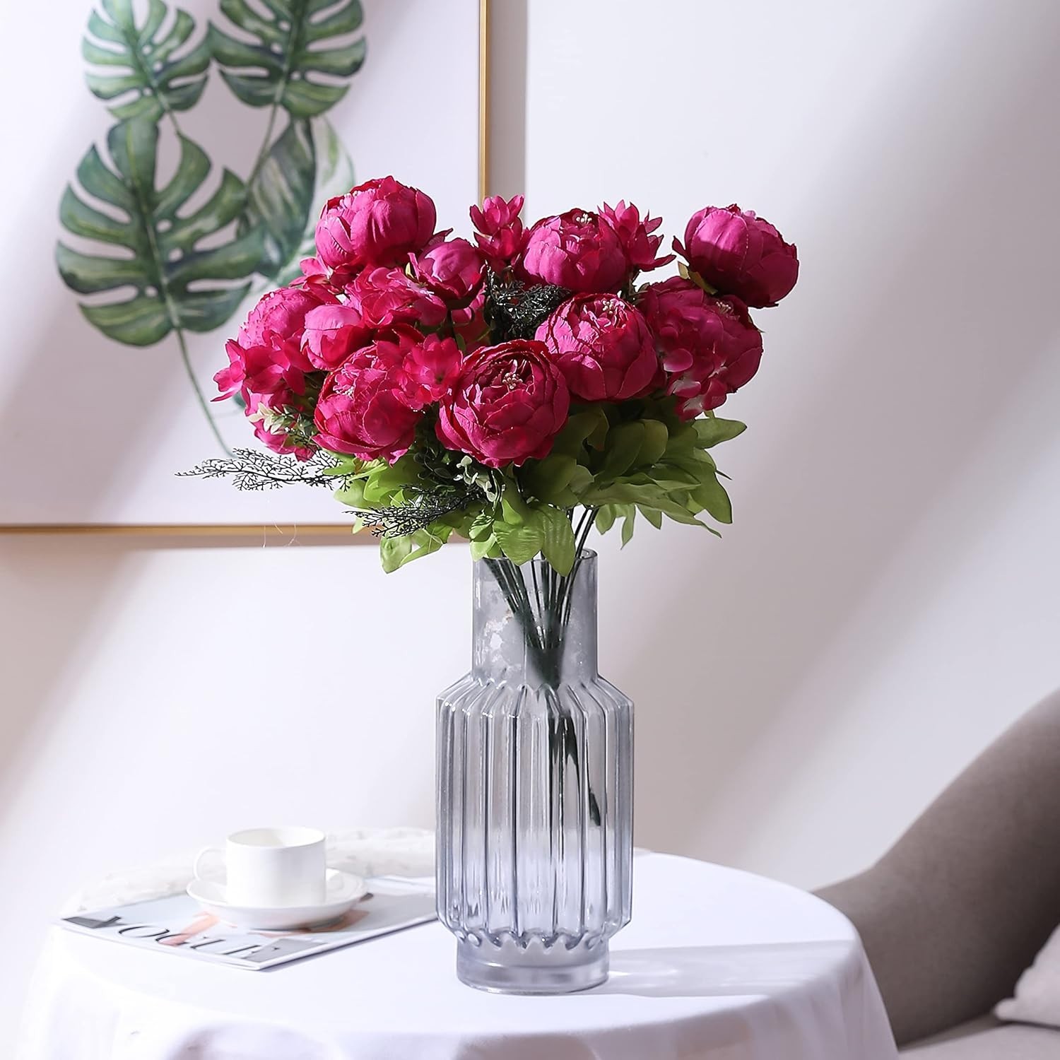 Springs Flowers Artificial Silk Peony Bouquets Wedding Home Decoration,Pack o…